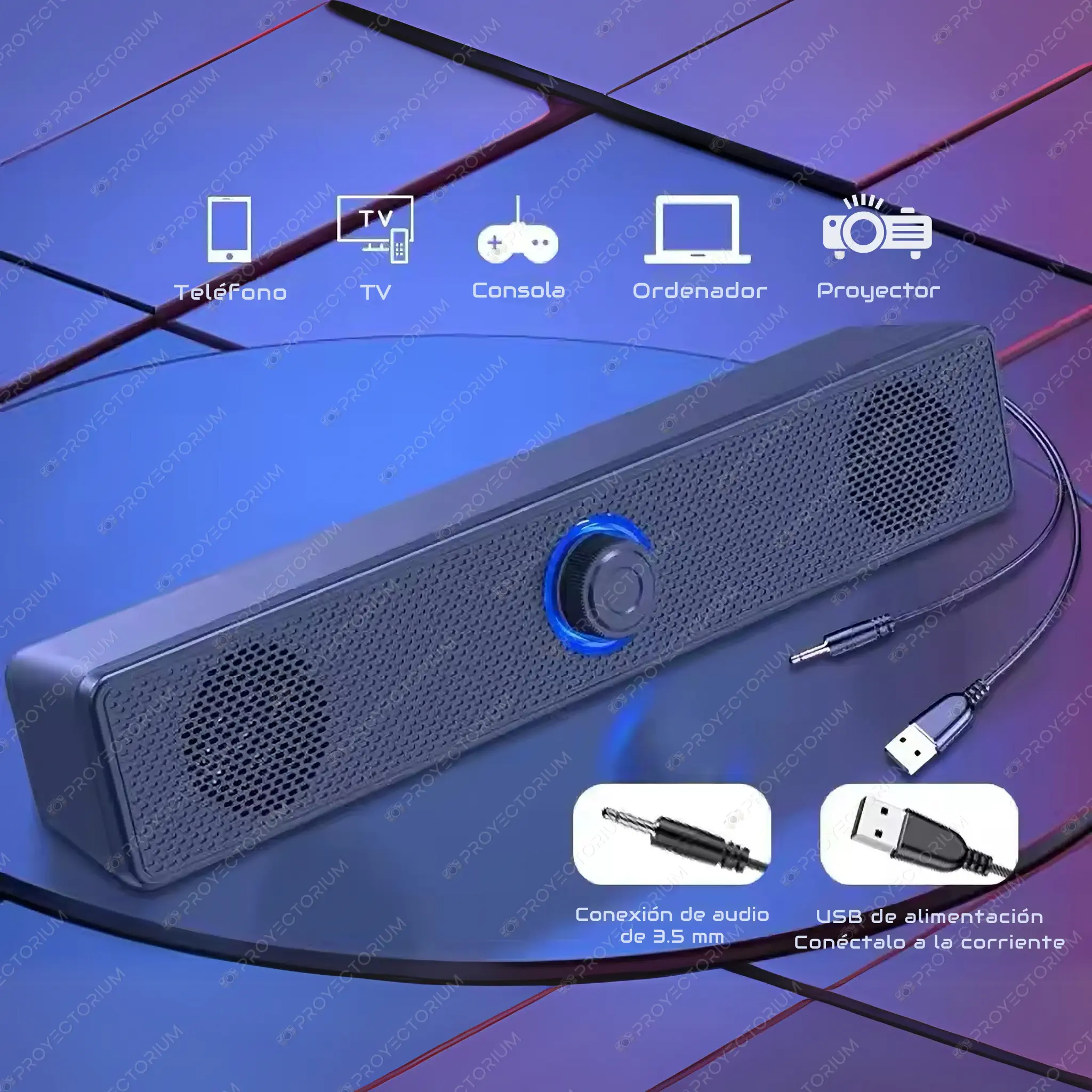Barra de Sonido para Proyector Barra_de_Sonido_para_Proyector.03 - 🛡️ Funda para Proyector - Bolsa Protectora Resistente al Agua y Golpes