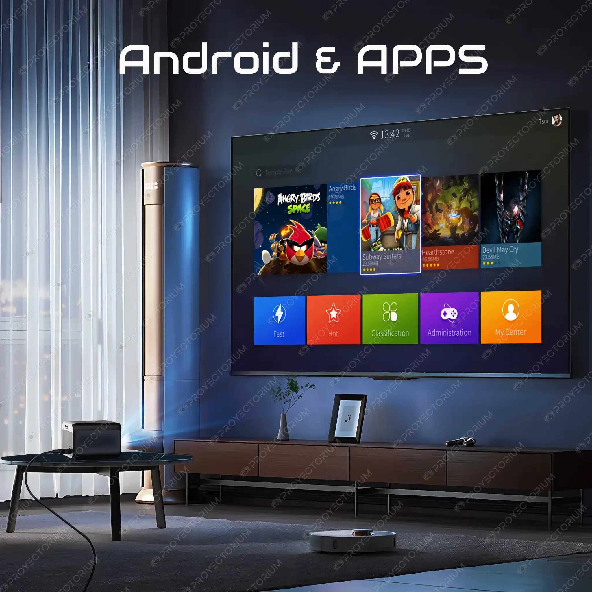 CY900.03 - 📽️ Proyector CY900 4K - 200 ANSI lúmenes, Android y enfoque electrónico