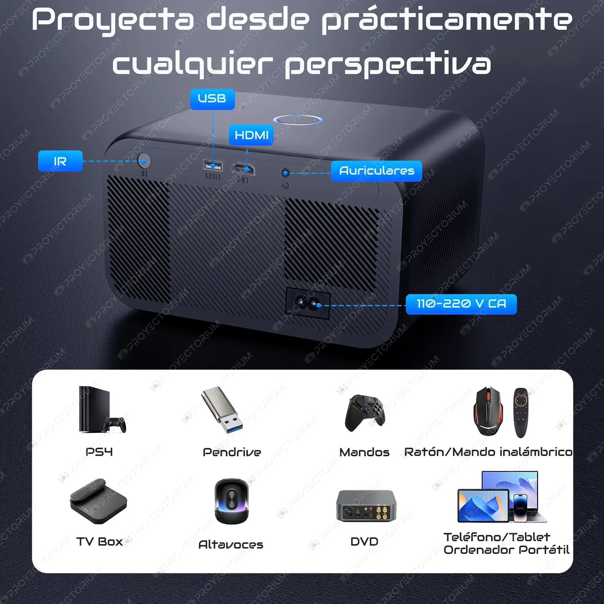 CY900.12 - 📽️ Proyector CY900 4K - 200 ANSI lúmenes, Android y enfoque electrónico