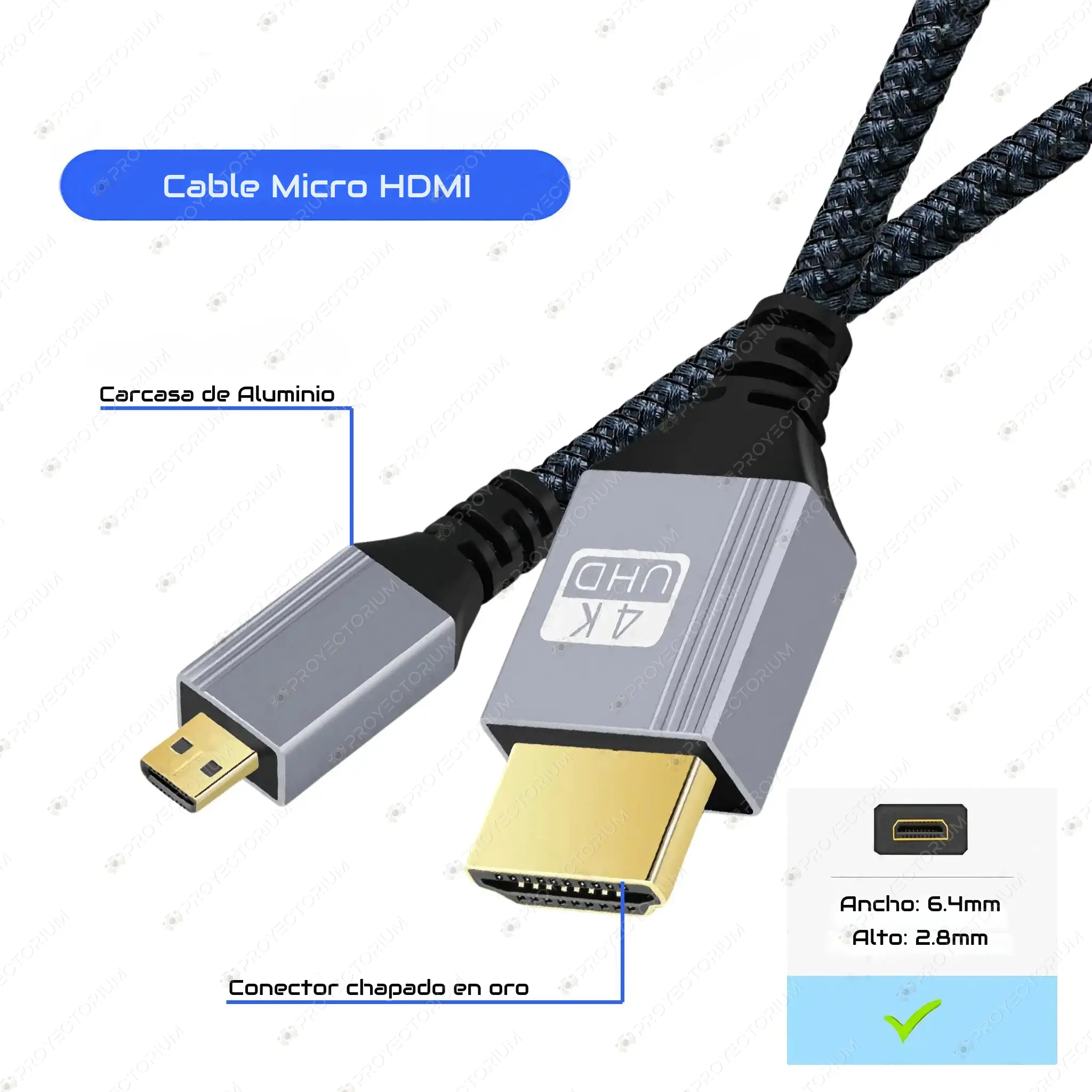 Cable_Micro_HDMI_para_Proyector.04 - 🔌 Cable Micro HDMI para Proyector - 4K, Resistente y Duradero