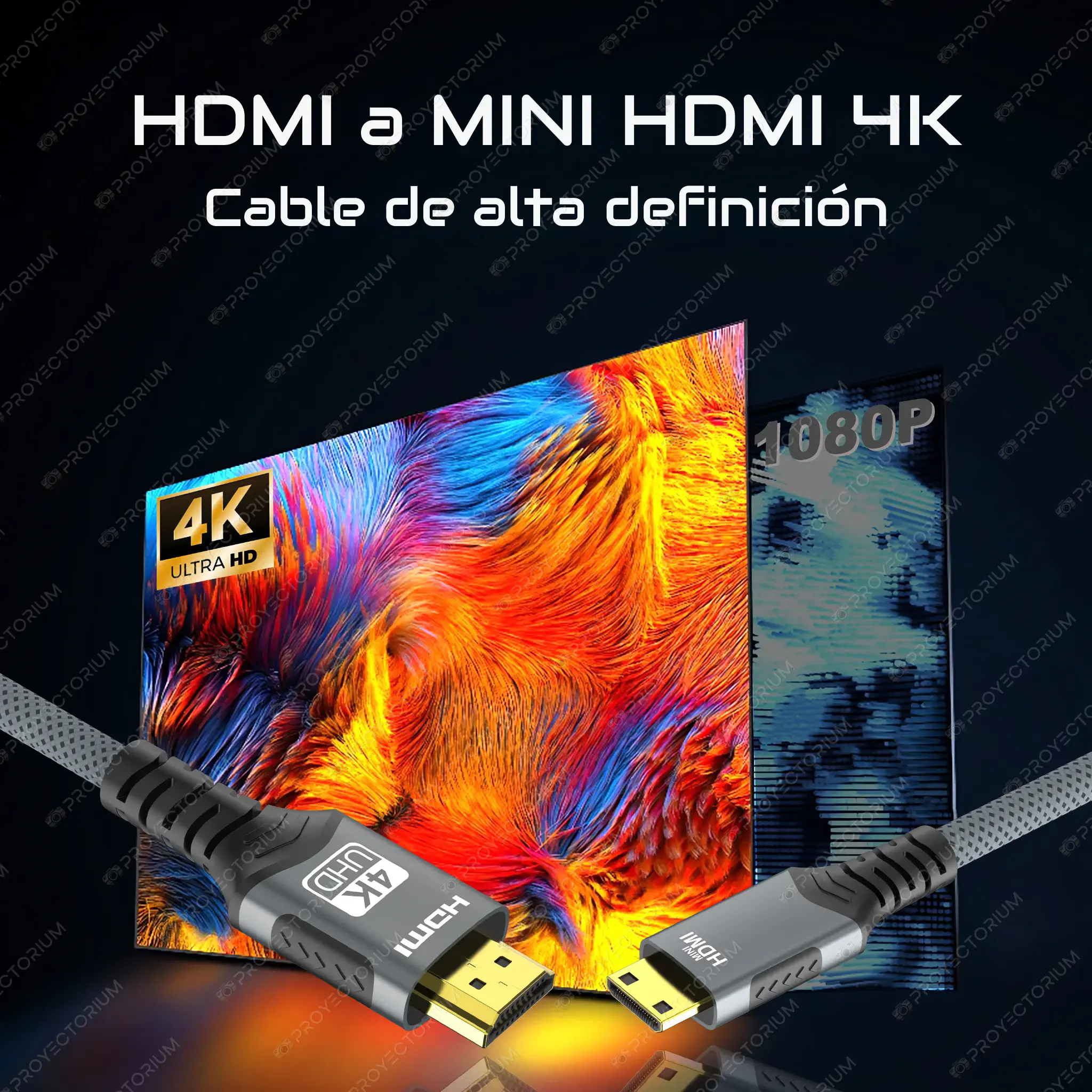 Cable_Mini_HDMI.05 - 🔌 Cable Mini HDMI para Proyector - Alta Velocidad y Nailon Trenzado