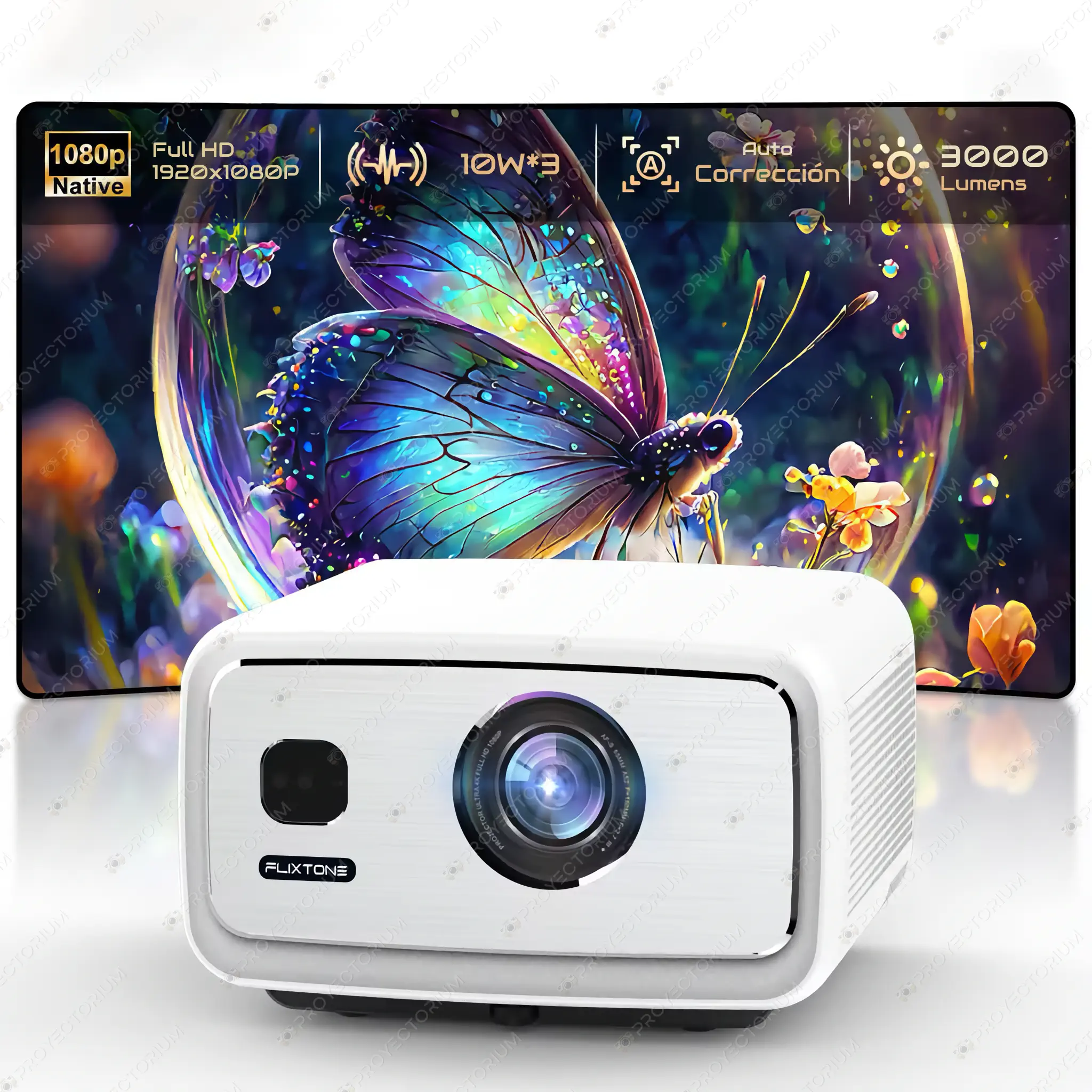 Proyector Flixtone D9W Ultra - 4K / 3000 ANSI Lúmenes / Android / Enfoque Automático / HDR Flixtone_D9W_Ultra.02 - 📽️ Proyector Flixtone D9W Ultra - 4K, 3000 ANSI Lúmenes, Android y HDR