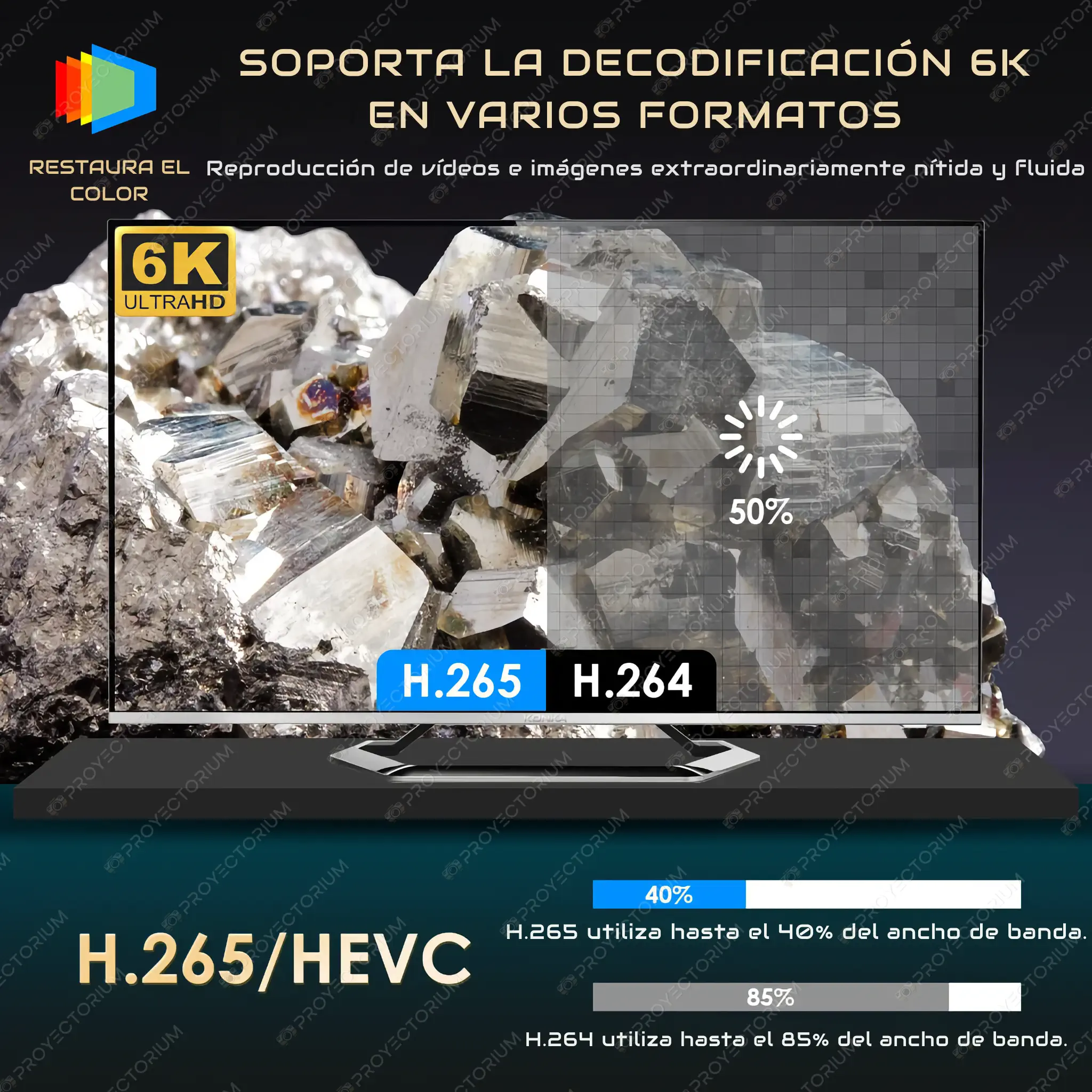 HONGTOP_P10.05 - 📽️ Proyector HONGTOP P10 - 4K / 300 ANSI Lúmenes / Android