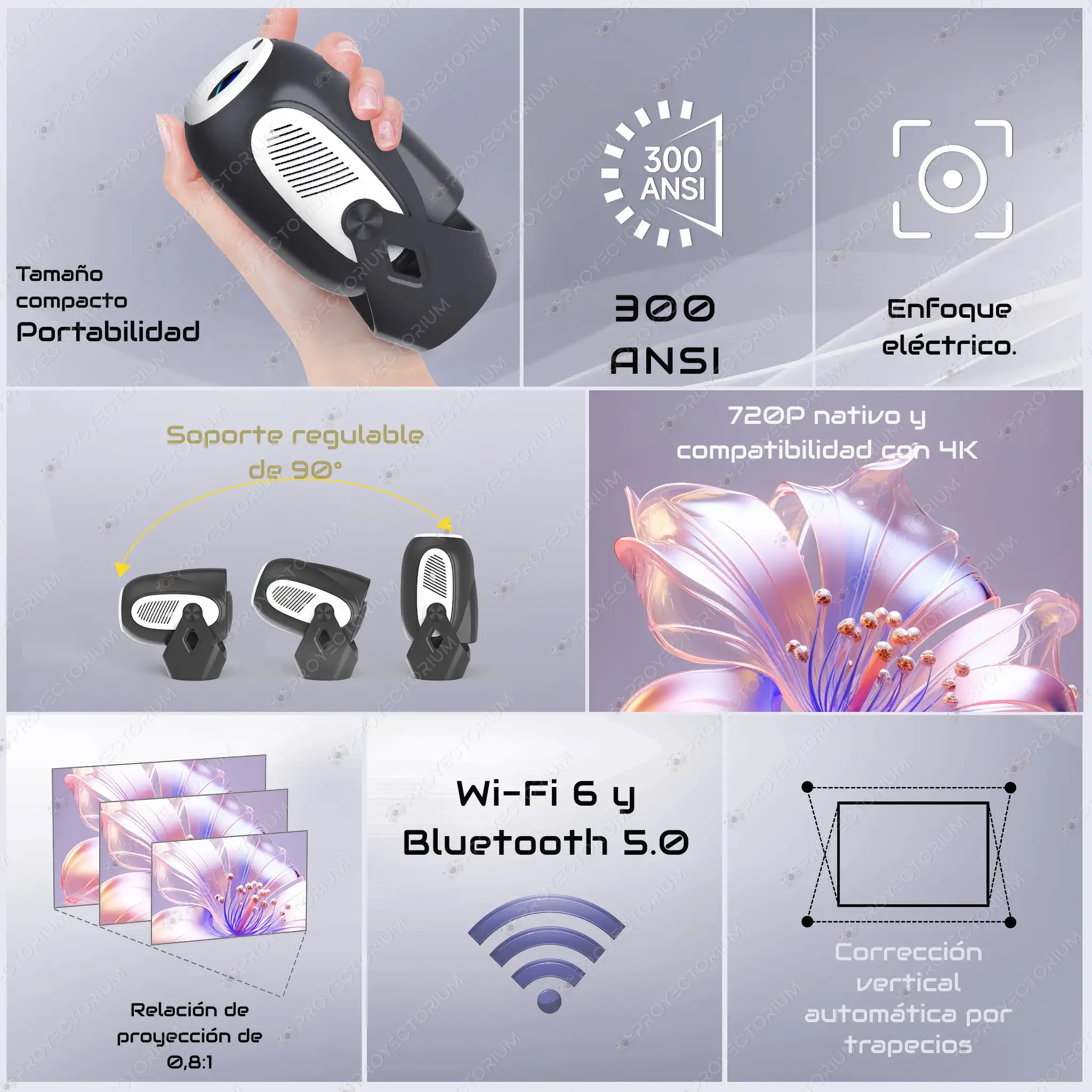 Proyector Magcubic HY300X - 4K / 300 ANSI Lúmenes / Android / Enfoque Electrónico Magcubic_HY300X.02 - 📽️ Proyector Magcubic HY300X - 4K / 300 ANSI Lúmenes / Android