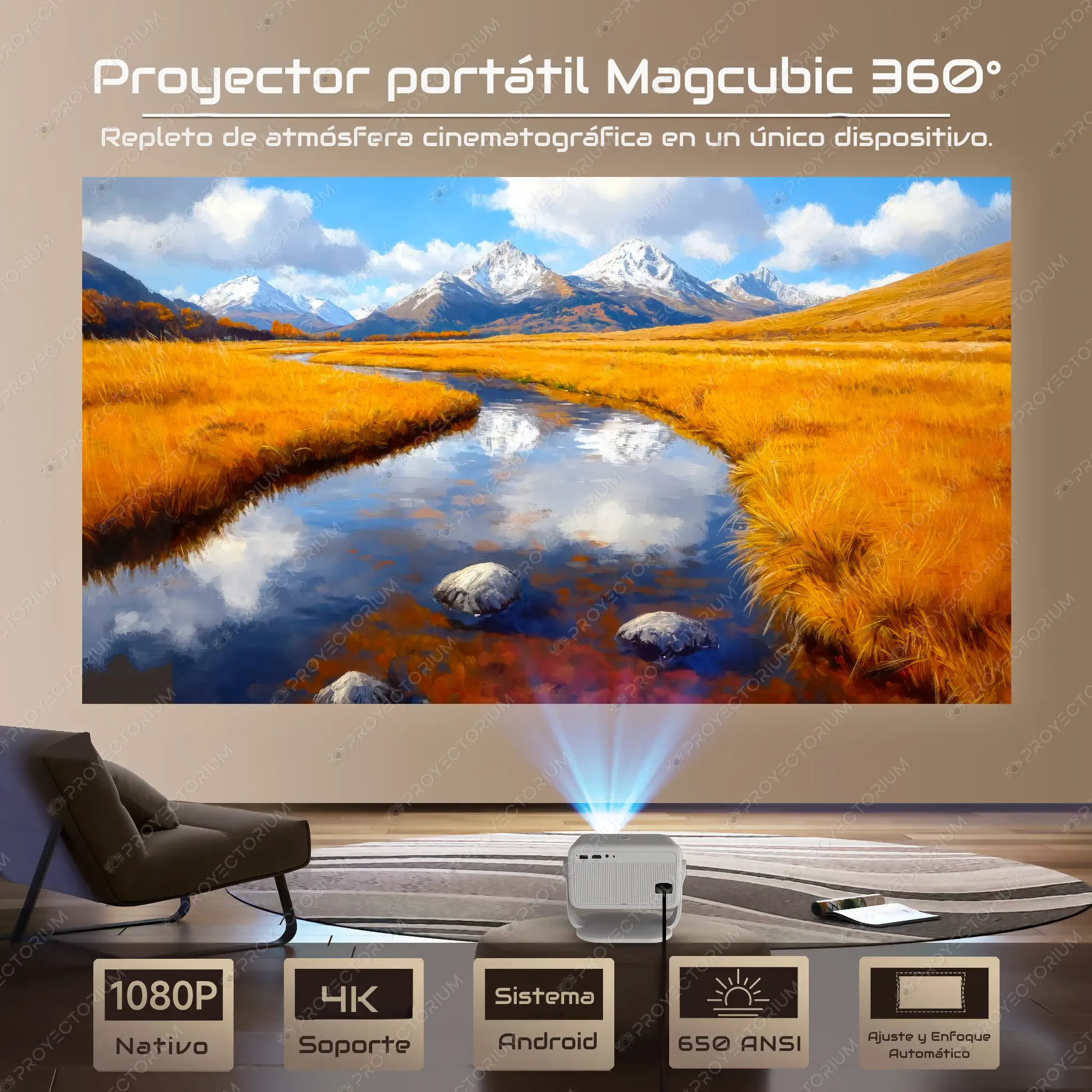 Proyector Magcubic L018 - 4K / 650 ANSI Lúmenes / Android / Enfoque Automático Magcubic_L018.02 - 📽️ Proyector Portátil Magcubic L018 - 4K / 650 ANSI / Android