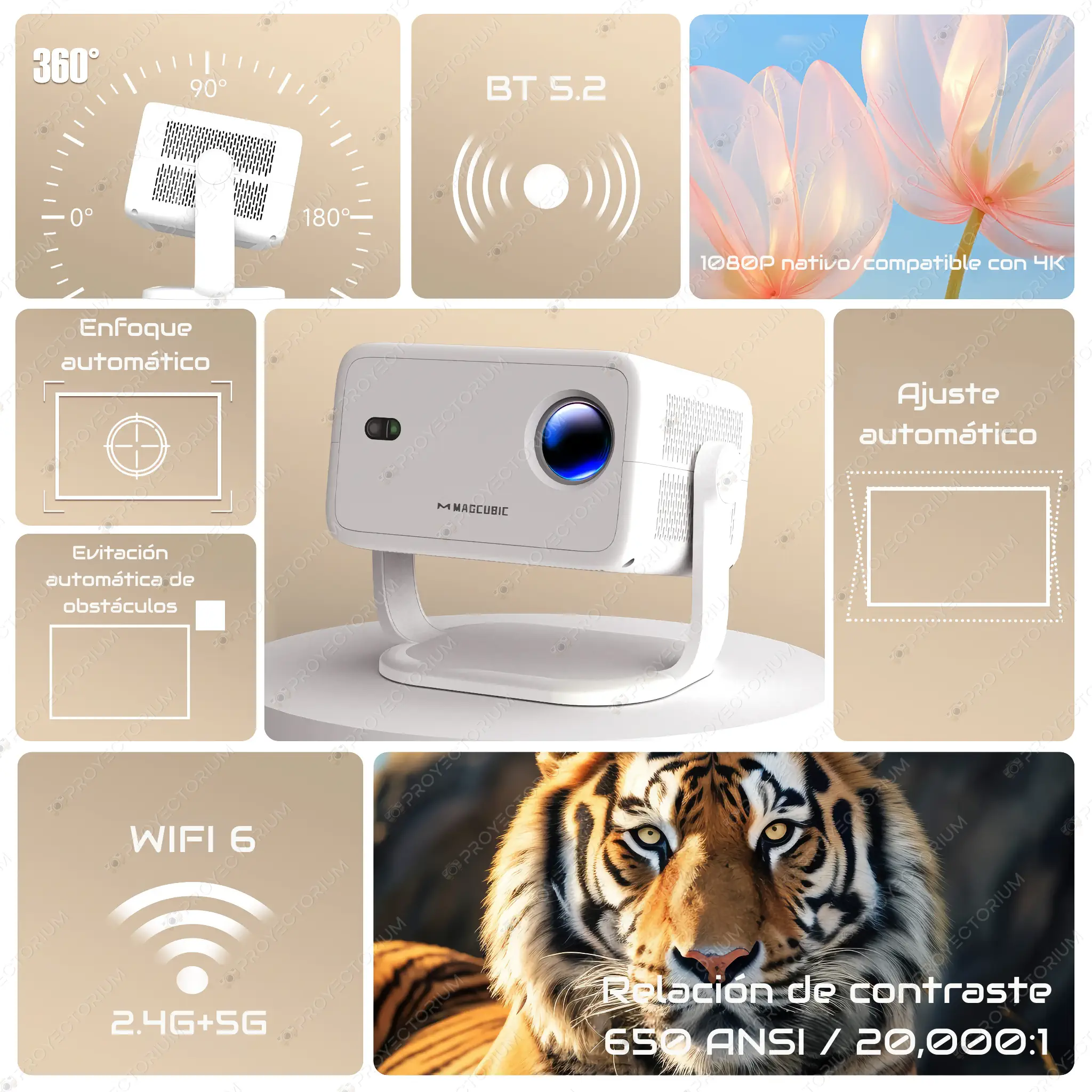 Proyector Magcubic L018 - 4K / 650 ANSI Lúmenes / Android / Enfoque Automático Magcubic_L018.03 - 📽️ Proyector Portátil Magcubic L018 - 4K / 650 ANSI / Android