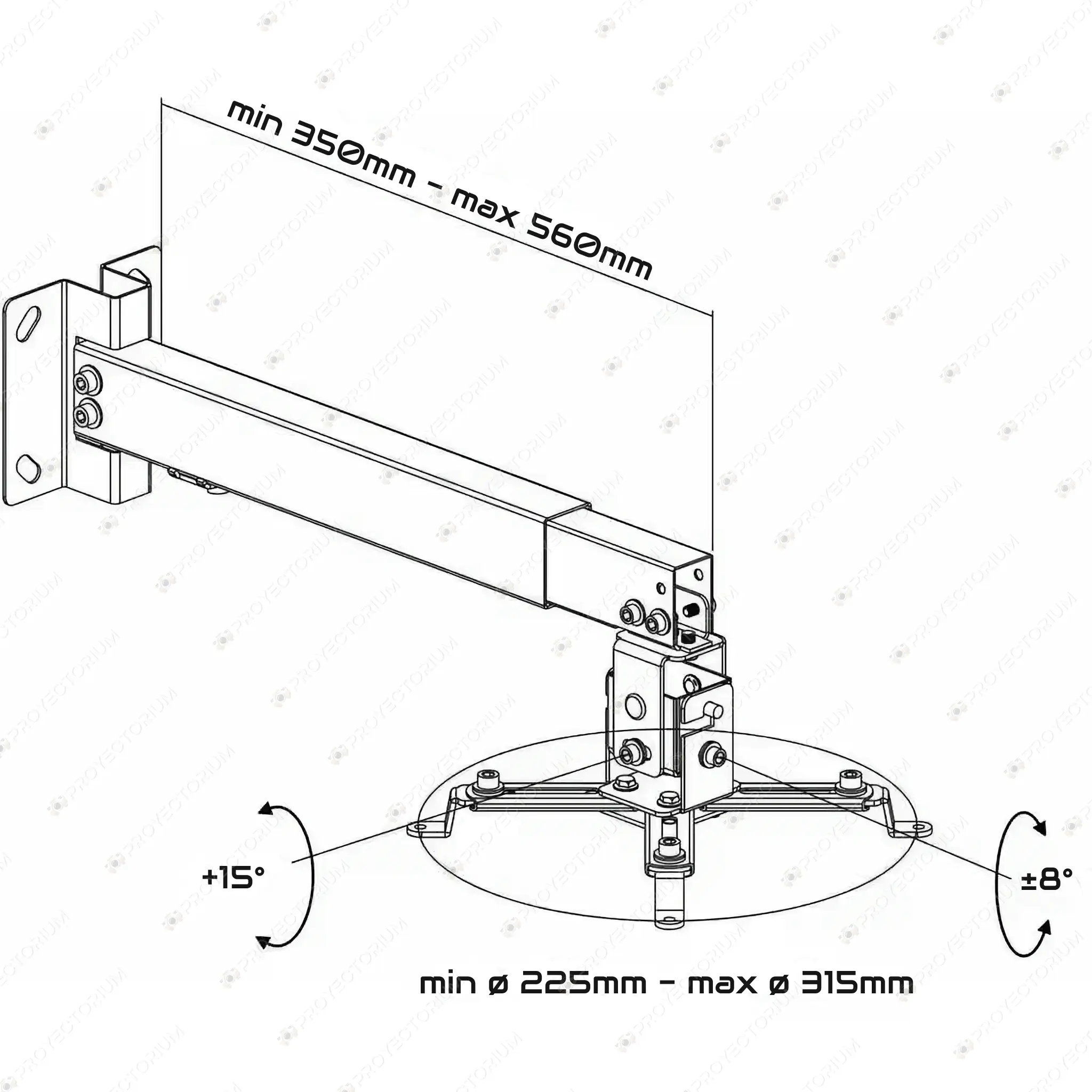 Soporte_Proyector_Techo_Pared_4_Anclajes.04 - 🪝 Soporte Proyector Techo & Pared de 4 Anclajes - Ajustable y resistente