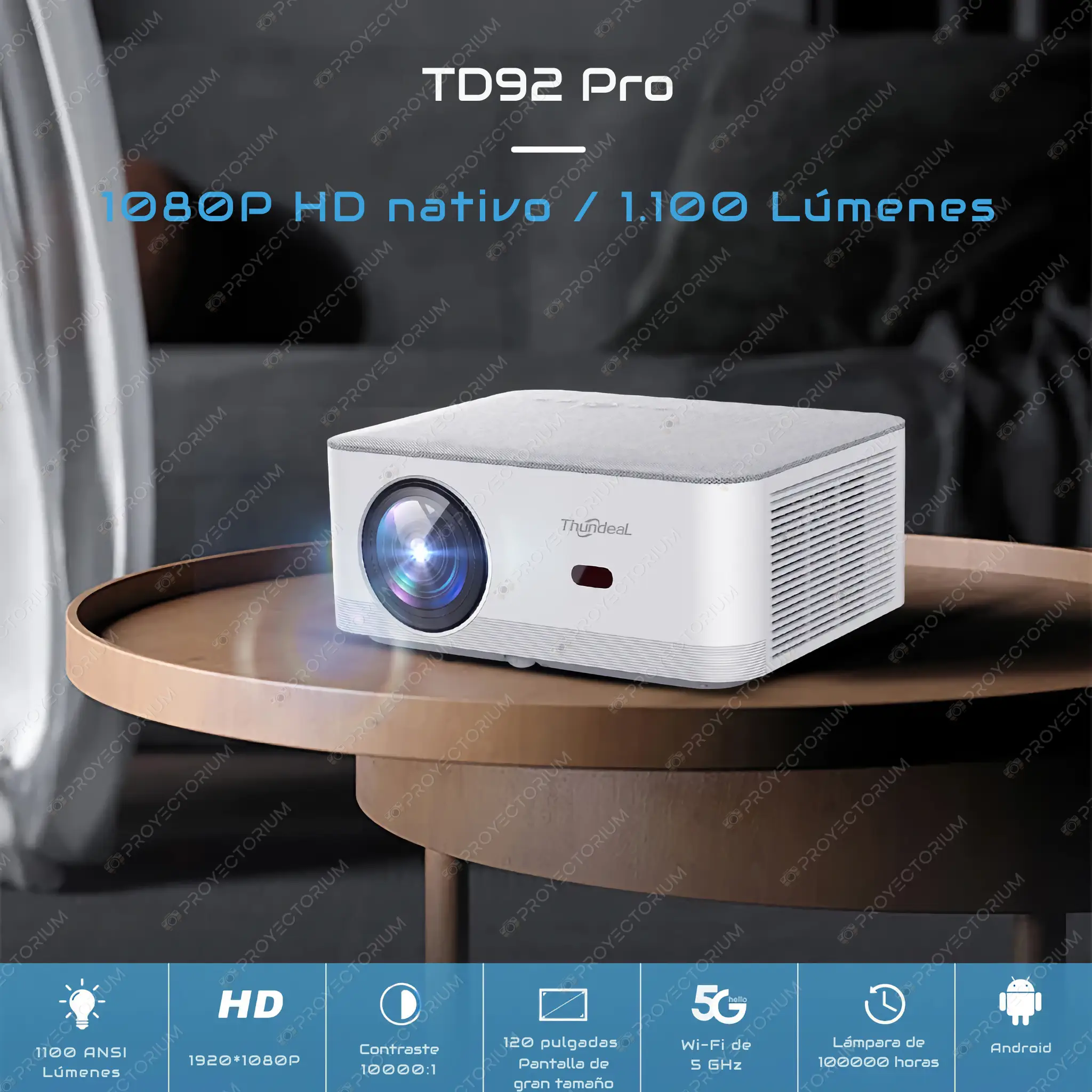 Proyector ThundeaL TD92 Pro - 4K / 1100 ANSI Lúmenes / Android / Enfoque Electrónico / 3D ThundeaL_TD92_Pro.02 - 📽️ Proyector ThundeaL TD92 Pro - 4K, 1100 ANSI y Android