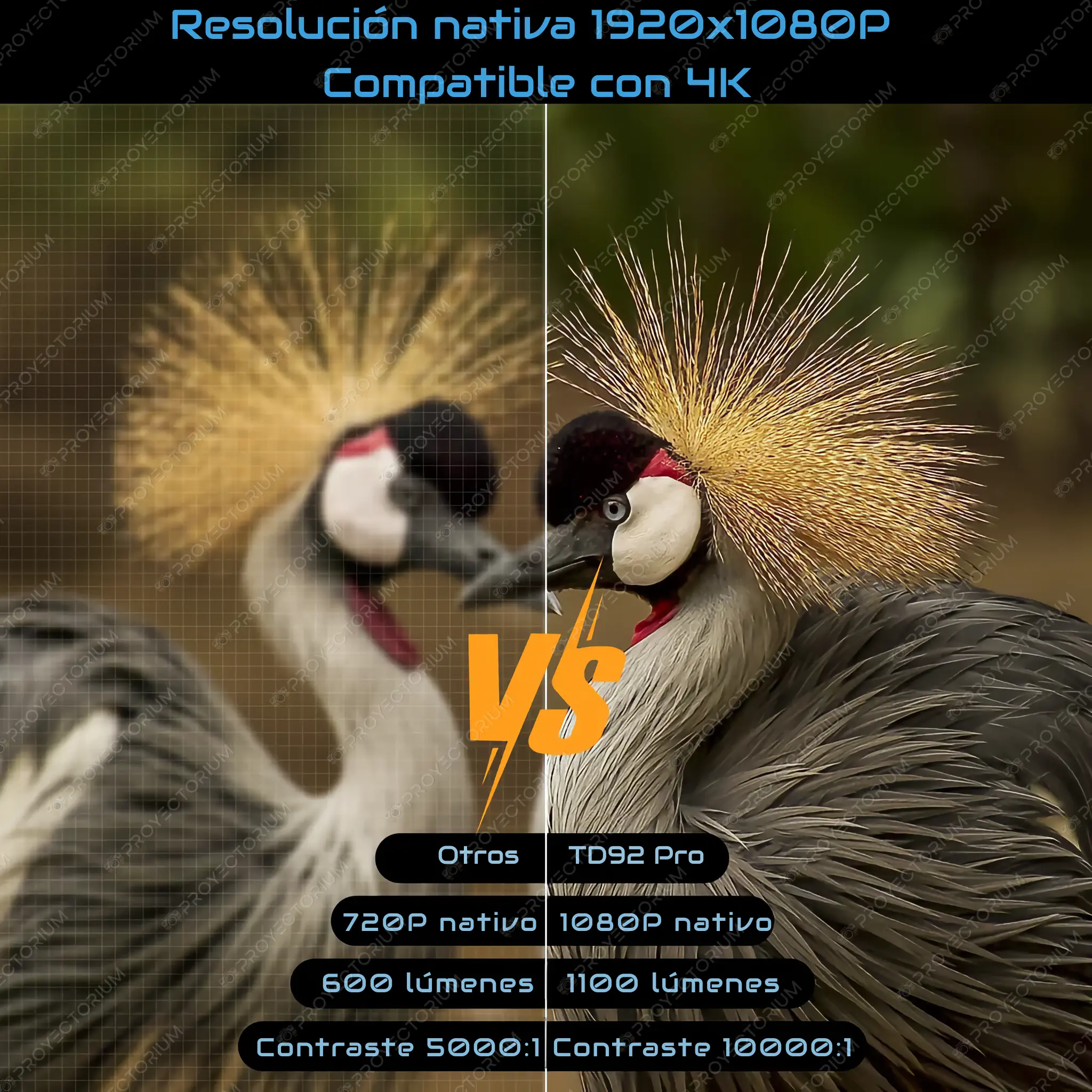 Proyector ThundeaL TD92 Pro - 4K / 1100 ANSI Lúmenes / Android / Enfoque Electrónico / 3D ThundeaL_TD92_Pro.07 - 📽️ Proyector ThundeaL TD92 Pro - 4K, 1100 ANSI y Android