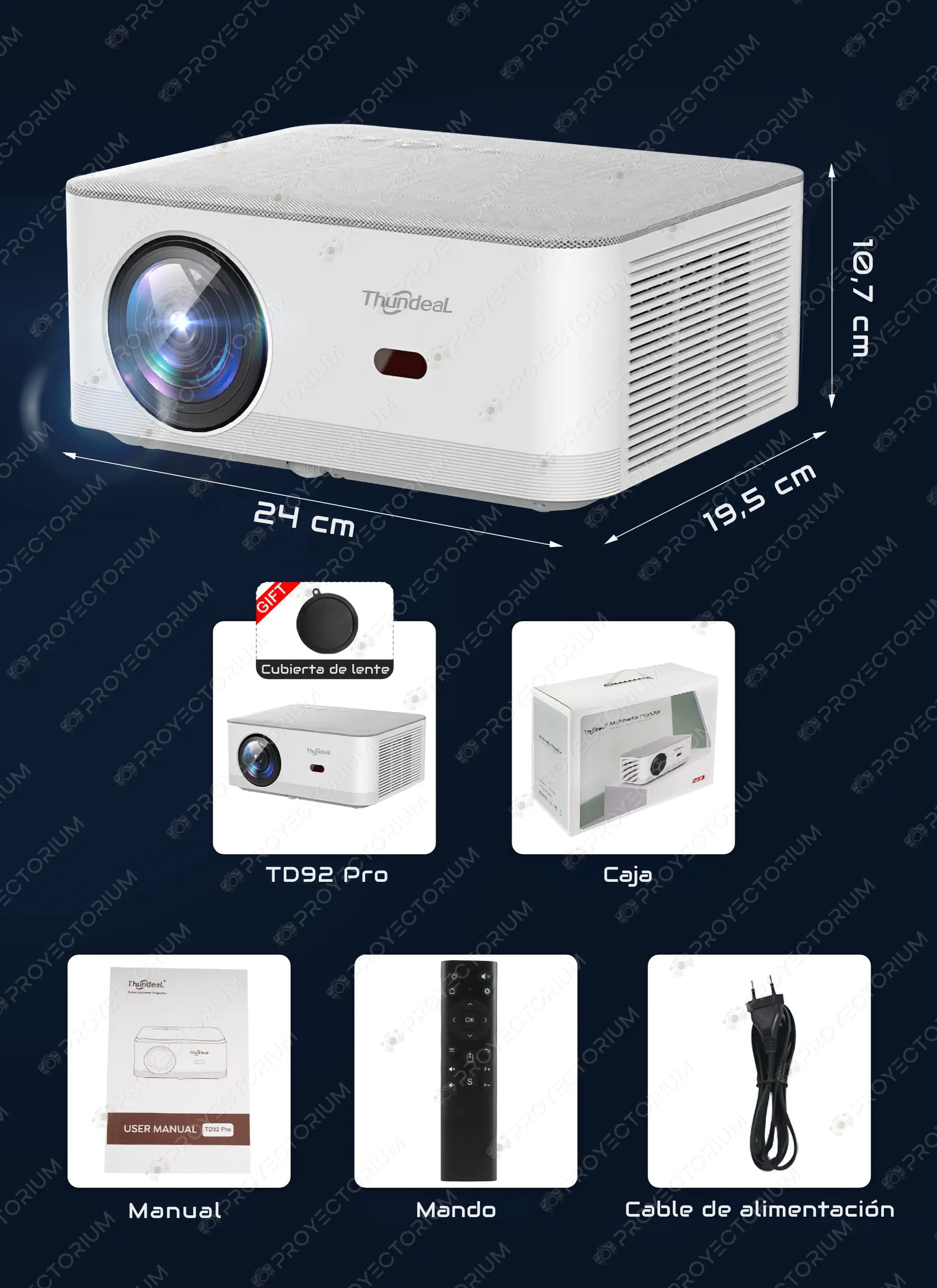Proyector ThundeaL TD92 Pro - 4K / 1100 ANSI Lúmenes / Android / Enfoque Electrónico / 3D ThundeaL_TD92_Pro.22 - 📽️ Proyector ThundeaL TD92 Pro - 4K, 1100 ANSI y Android