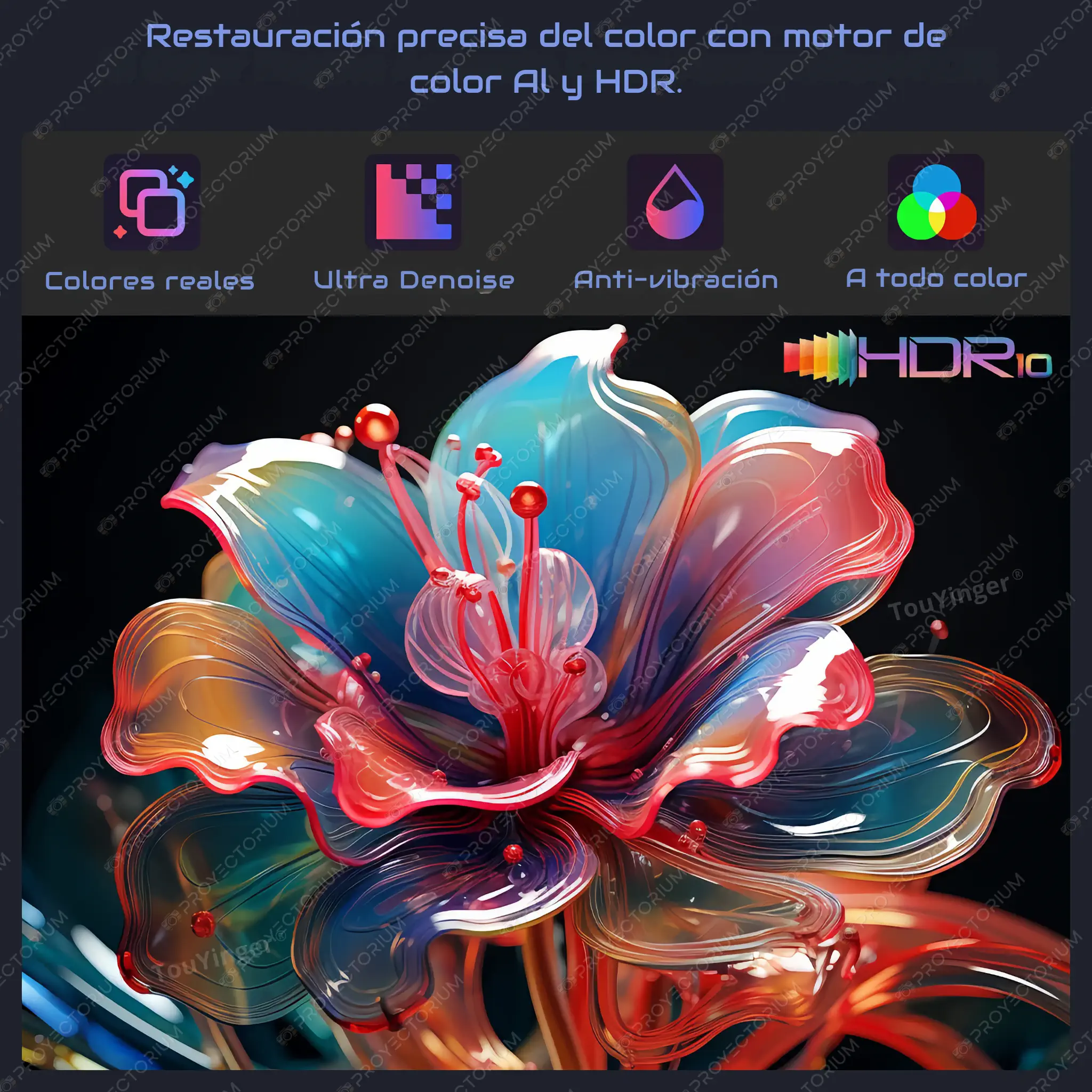 Touyinger_Q12W_Pro.08 - 📽️ Proyector Touyinger Q12W Pro - 4K, 2800 ANSI, Android y HDR