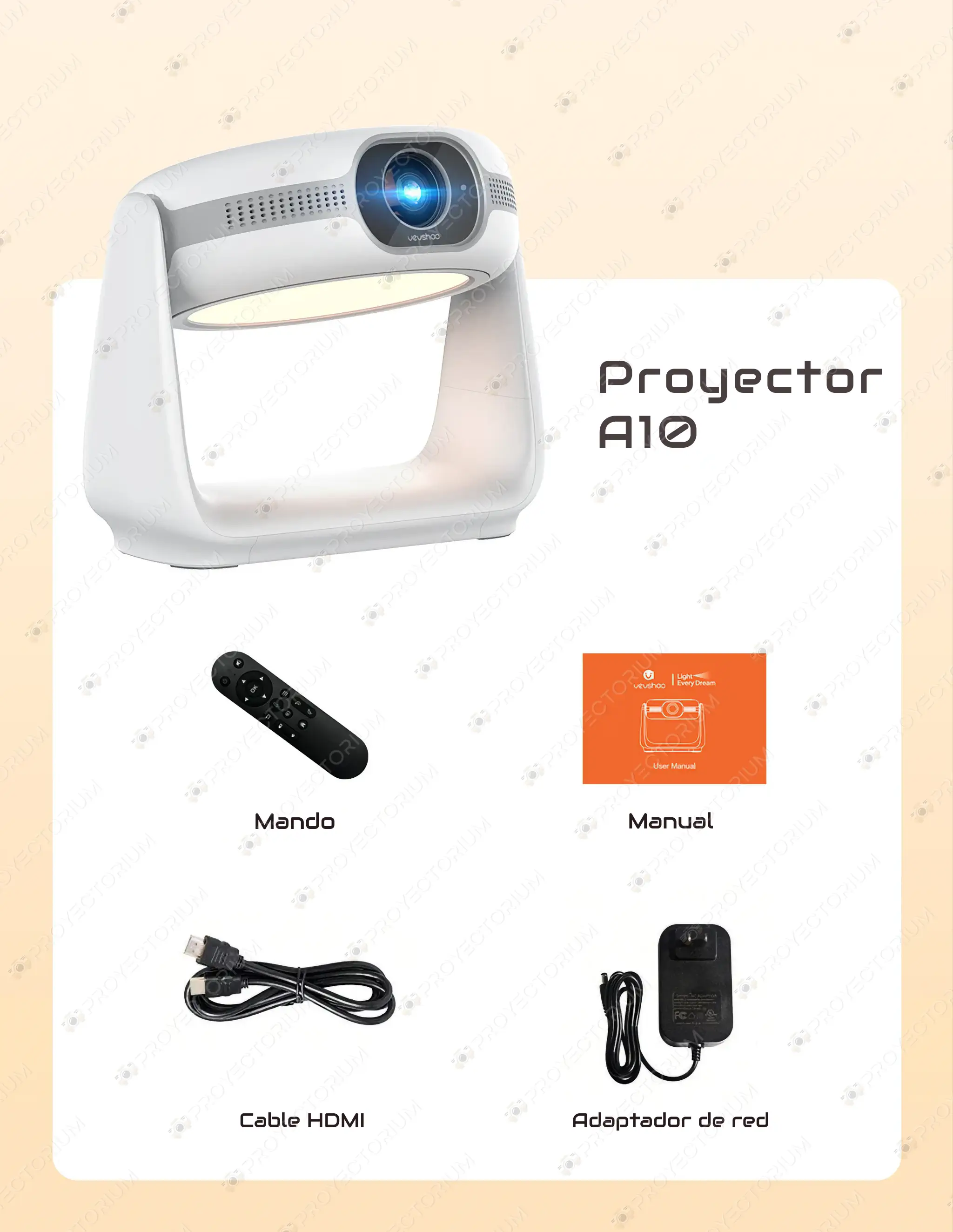 Vevshao_A10.10 - 📽️ Proyector Vevshao A10 - 4K, 380 ANSI, Android y Enfoque Automático