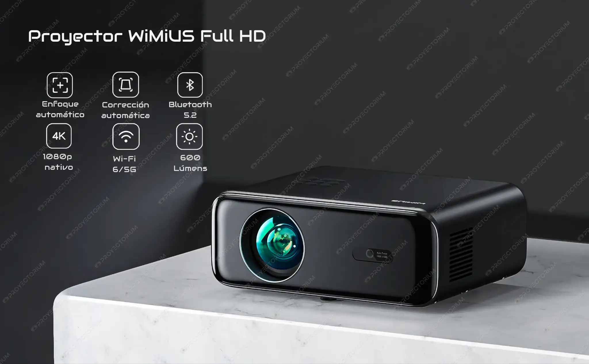 Proyector WiMiUS P62 - 4K / 600 ANSI Lúmenes / Enfoque Automático WiMiUS_P62.02 - 📽️ Proyector WiMiUS P62 - 4K / 600 ANSI / WiFi 6 / Enfoque Automático