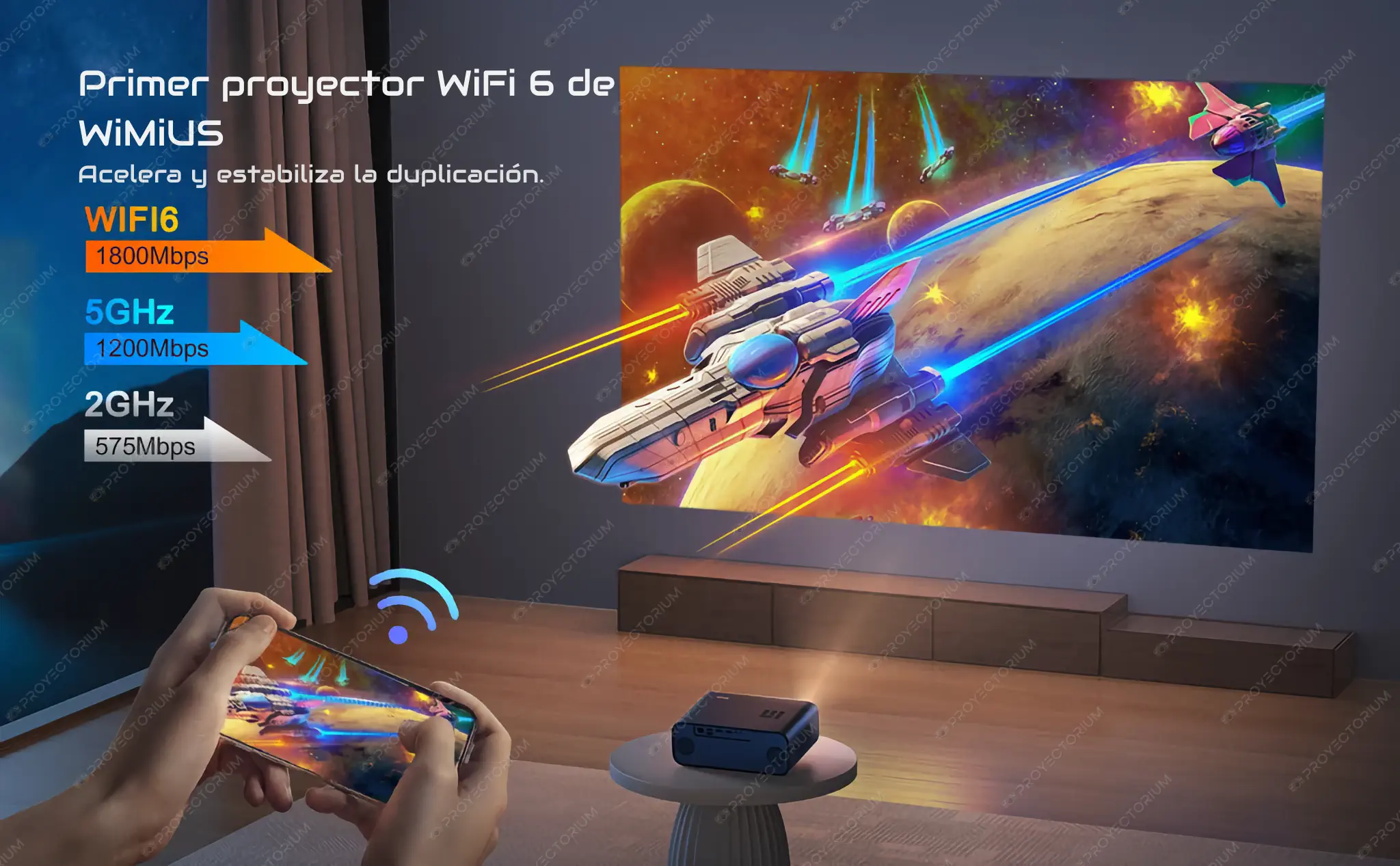Proyector WiMiUS P62 - 4K / 600 ANSI Lúmenes / Enfoque Automático WiMiUS_P62.07 - 📽️ Proyector WiMiUS P62 - 4K / 600 ANSI / WiFi 6 / Enfoque Automático